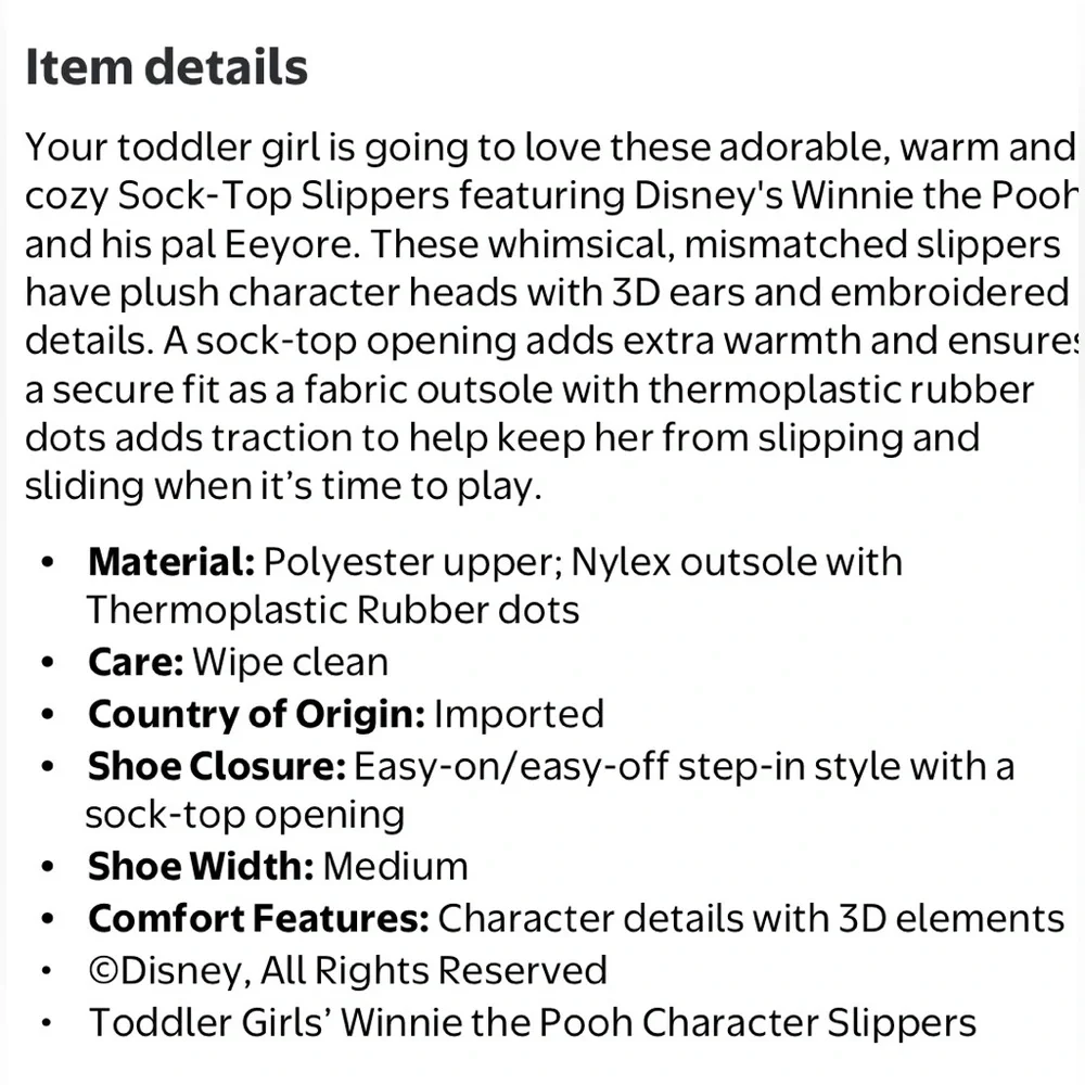 NWT Disney Winnie the Pooh & Eeyore Toddler Slippers Size 9/10 Plush Cozy Cute‎